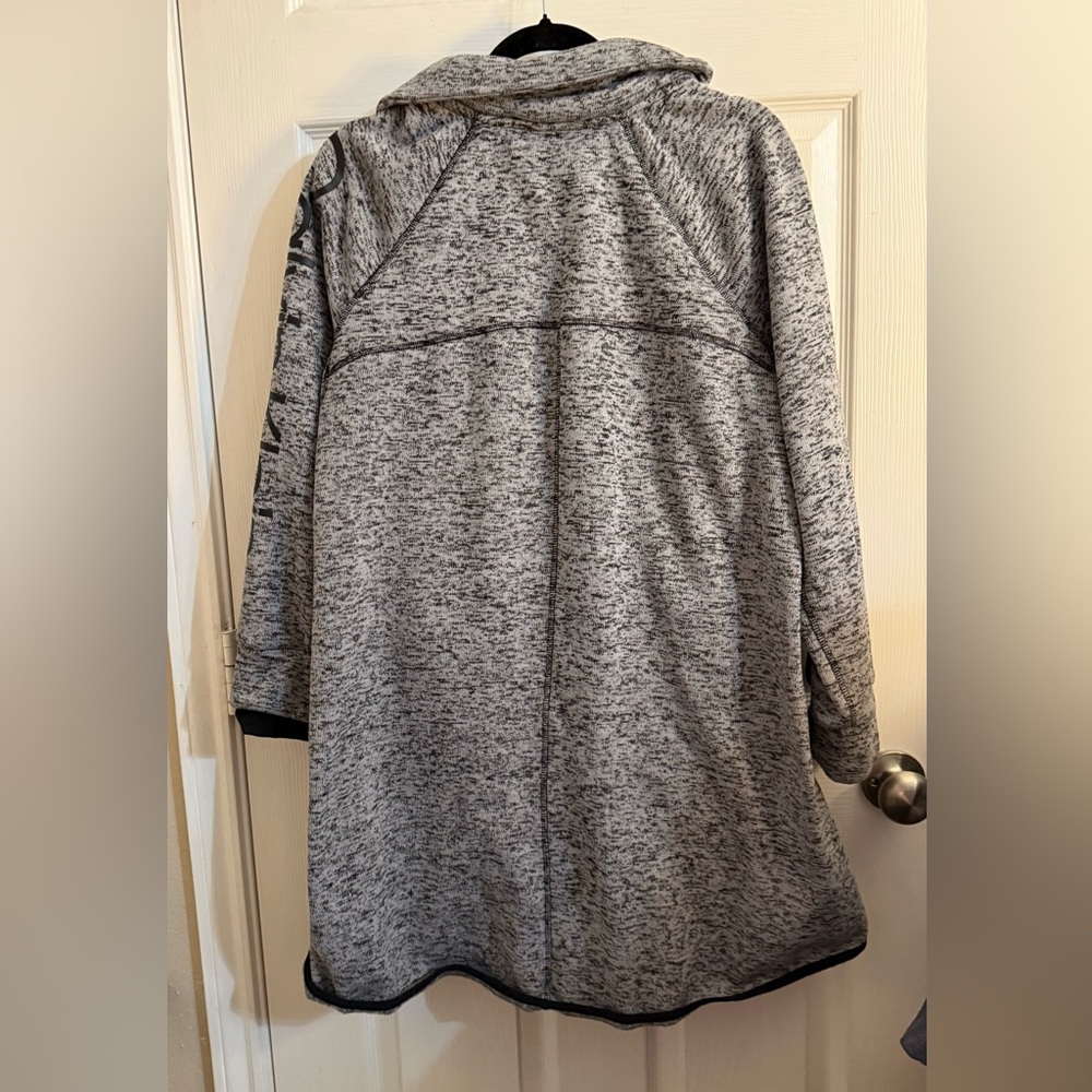 Calvin Klein Women's Heathered Gray & black sweater Jacket XL not faded - Picture 5 of 9